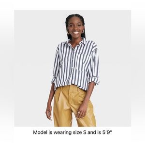 Oversized Striped Poplin/Cotton Shirt